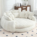 كرسي شيز لونج دائري كبير مبطن مع وسائد - Oversized Chaise