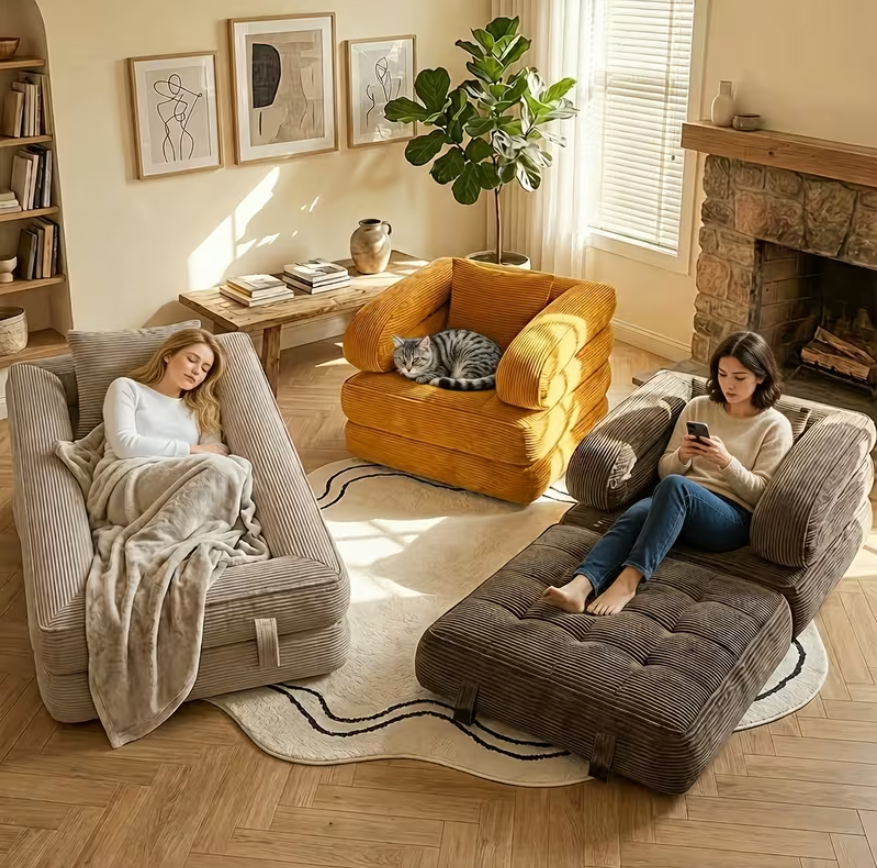 أريكة سرير قابلة للطي 3 في 1 – كرسي يتحول إلى سرير | OKIA HOME