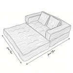 مقاسات كنبة نوما وهي مفرودة سرير 180 × 160 سم - OKIA HOME