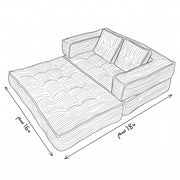 مقاسات كنبة نوما وهي مفرودة سرير 180 × 160 سم - OKIA HOME
